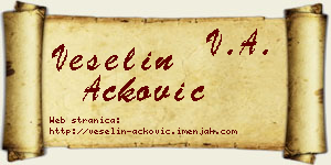 Veselin Acković vizit kartica
